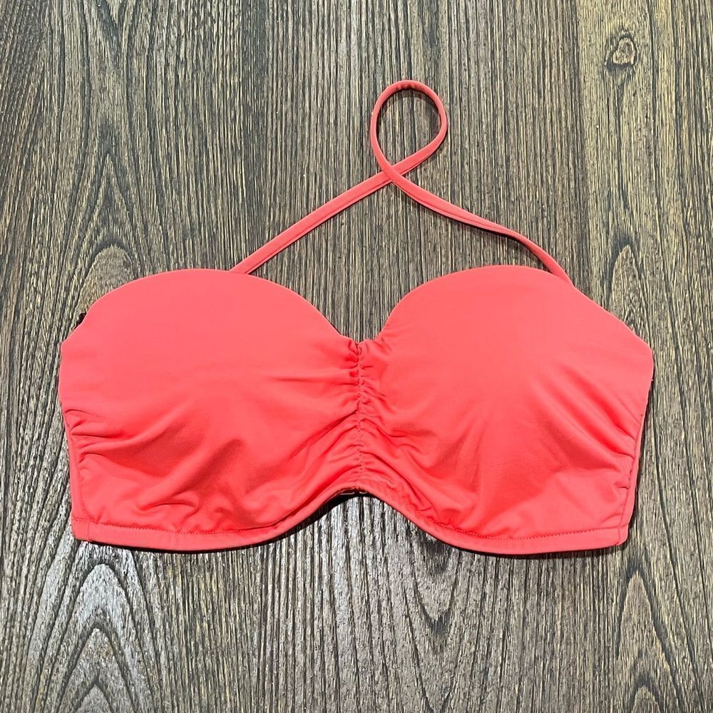NWOT PINK Victoria’s Secret Swim Bandeau Bikini Strapless Underwire Pink 32C